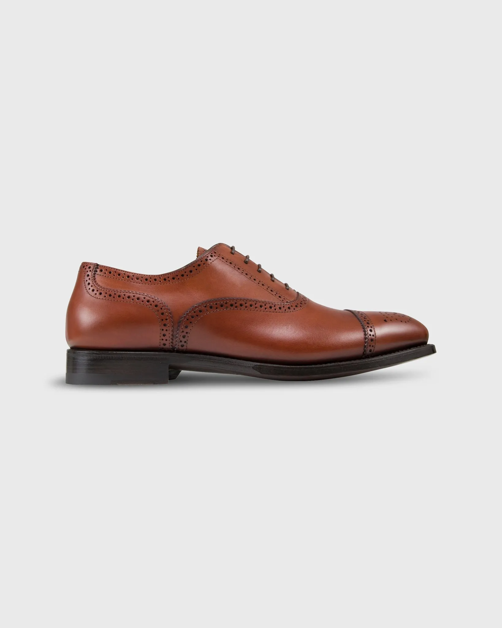 Cap-Toe Semi-Brogue in Autumn Brown Calfskin