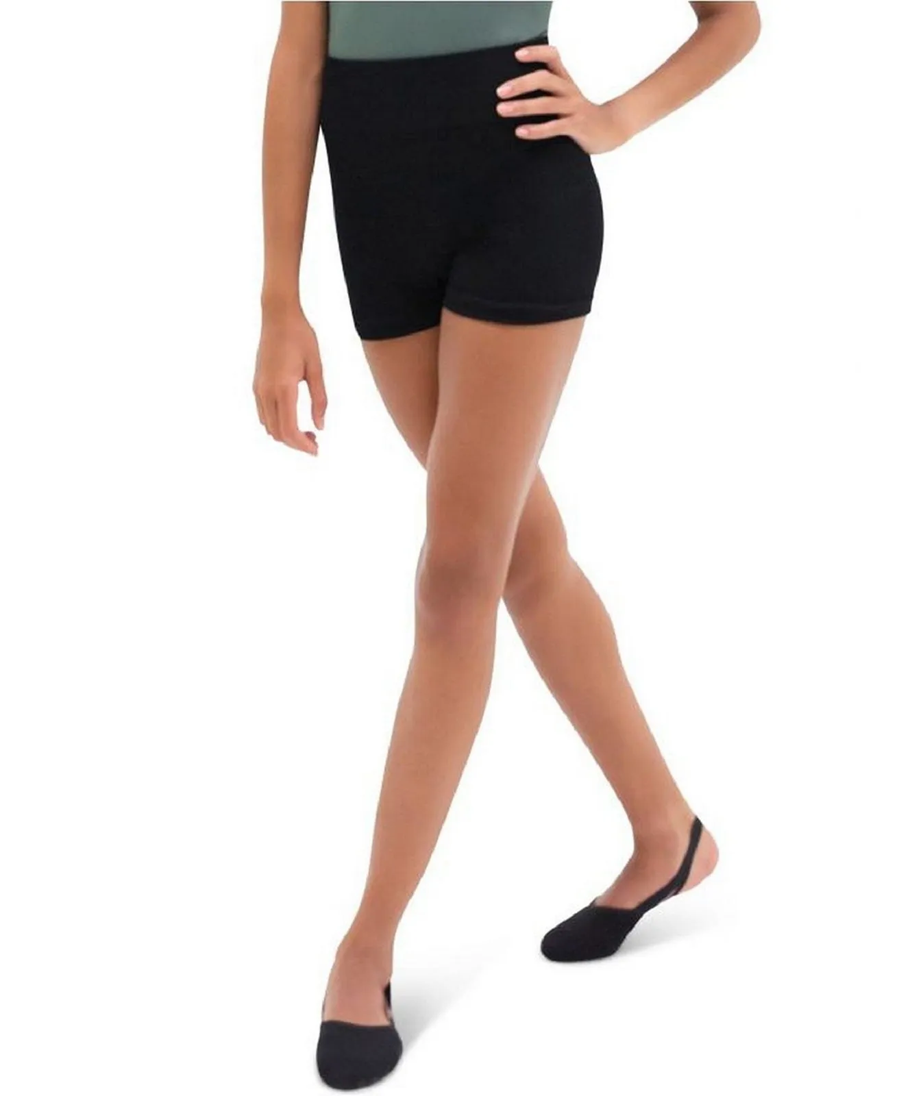 Capezio Women's Seamless Rib Short, Black, M/L