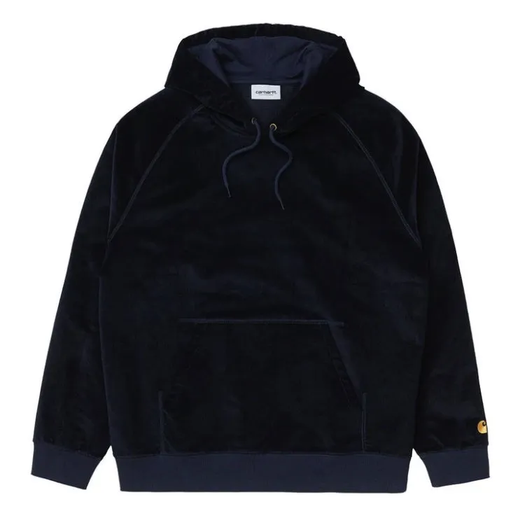 Carhartt WIP Hooded Cord Sweat / Dark Navy / Gold