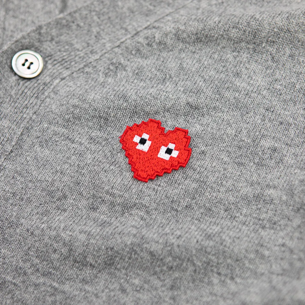 CDG PLAY x Invader Cardigan (Heather Grey)