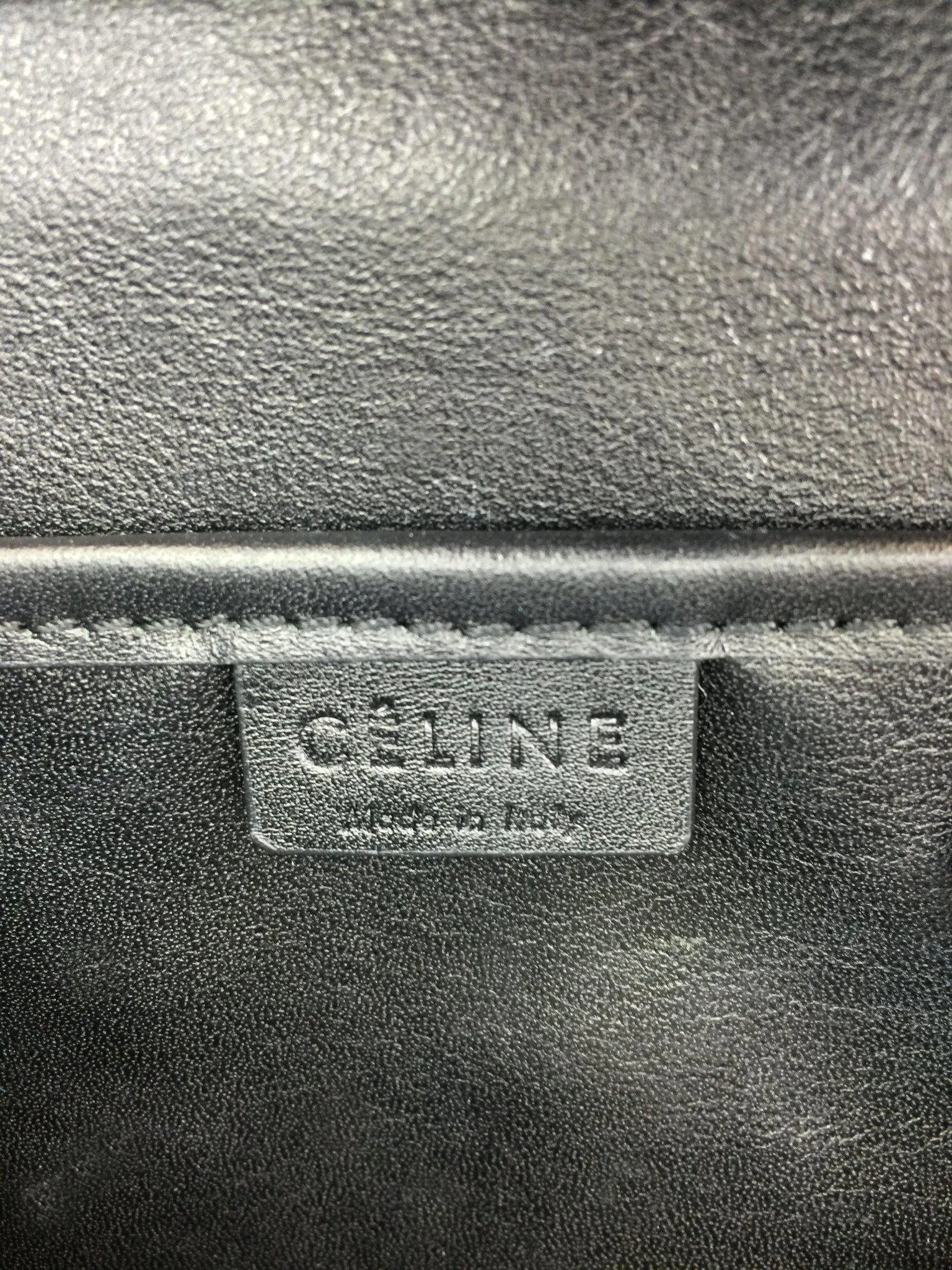 Celine Calfskin Tricolor Nano Luggage Tote Bag