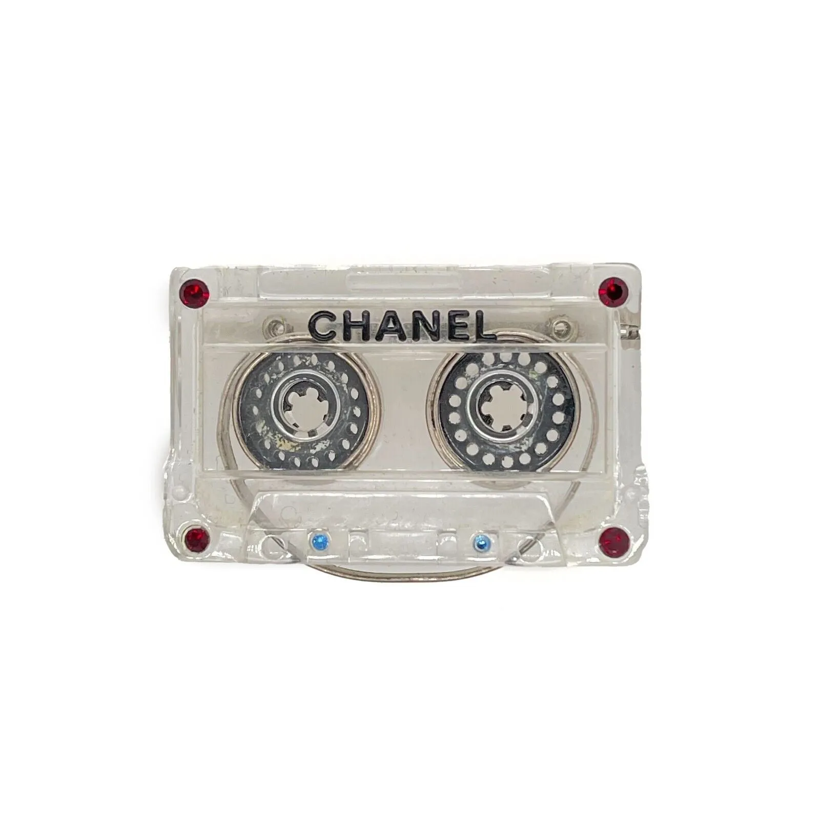 CHANEL 04P 'CHANEL' Cassette Tape - Resin / Black Brooch