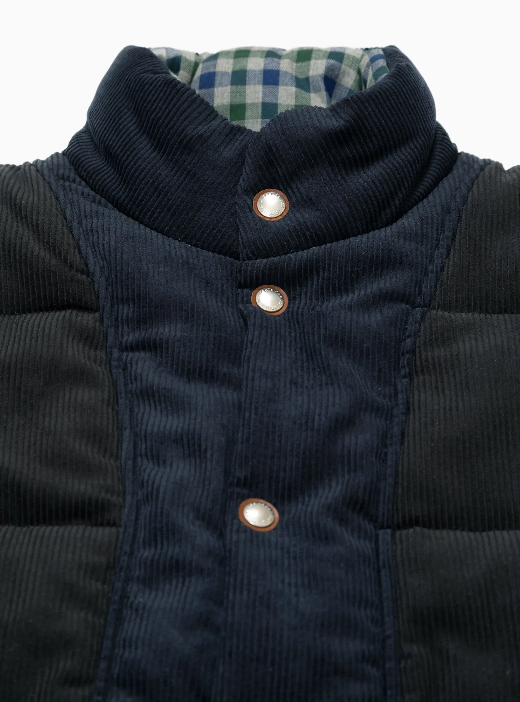 Cord Padded Vest Black