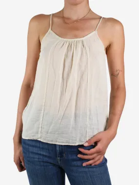 Cream sleeveless top - size UK 8