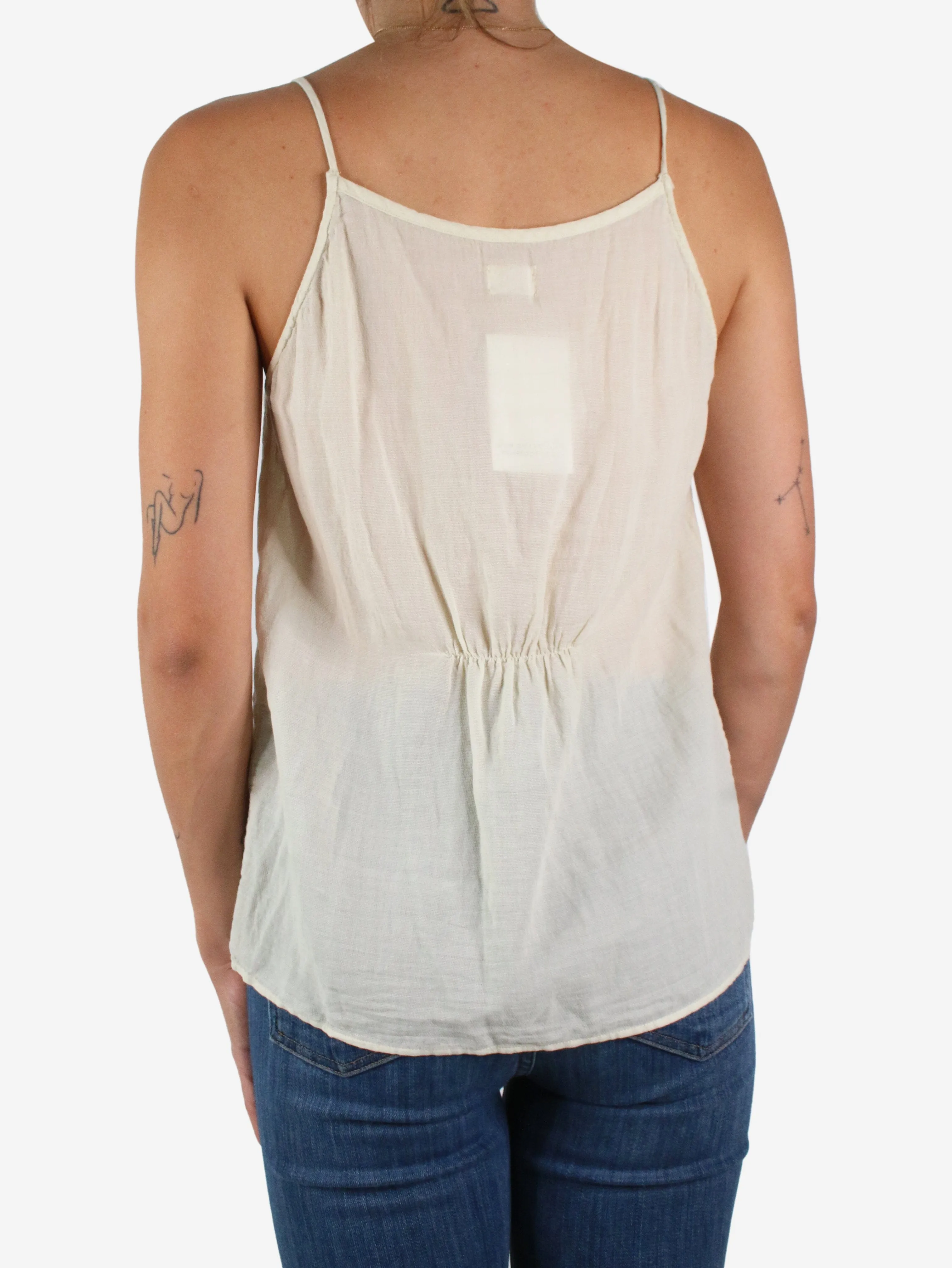 Cream sleeveless top - size UK 8