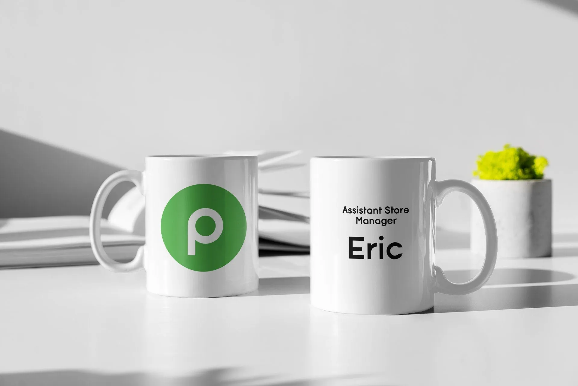 Custom Office Mug.  Personalized coffee mug for work.  Name title and logo. perfect for job promotion gift.