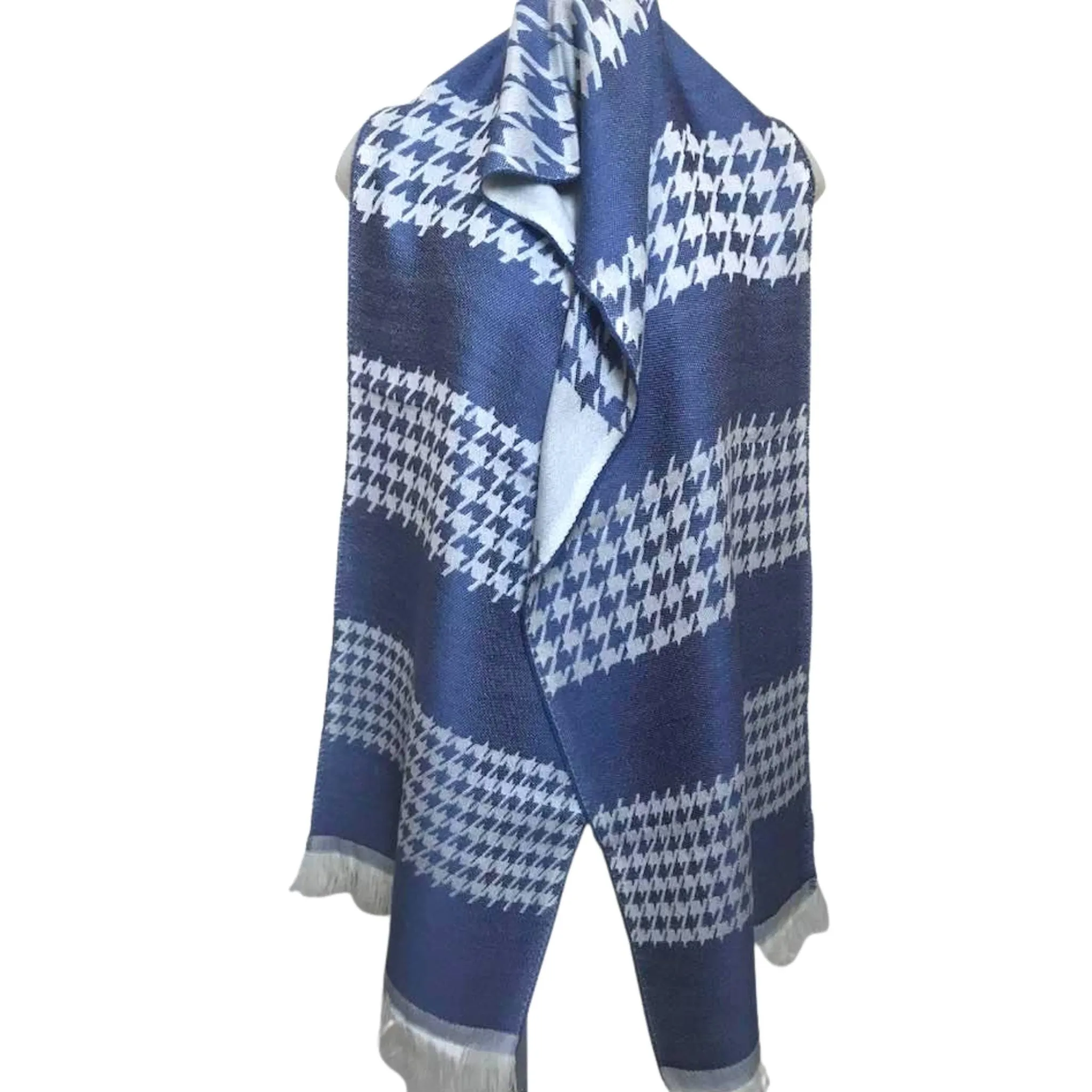 Deidaa Houndstooth Wool Scarf