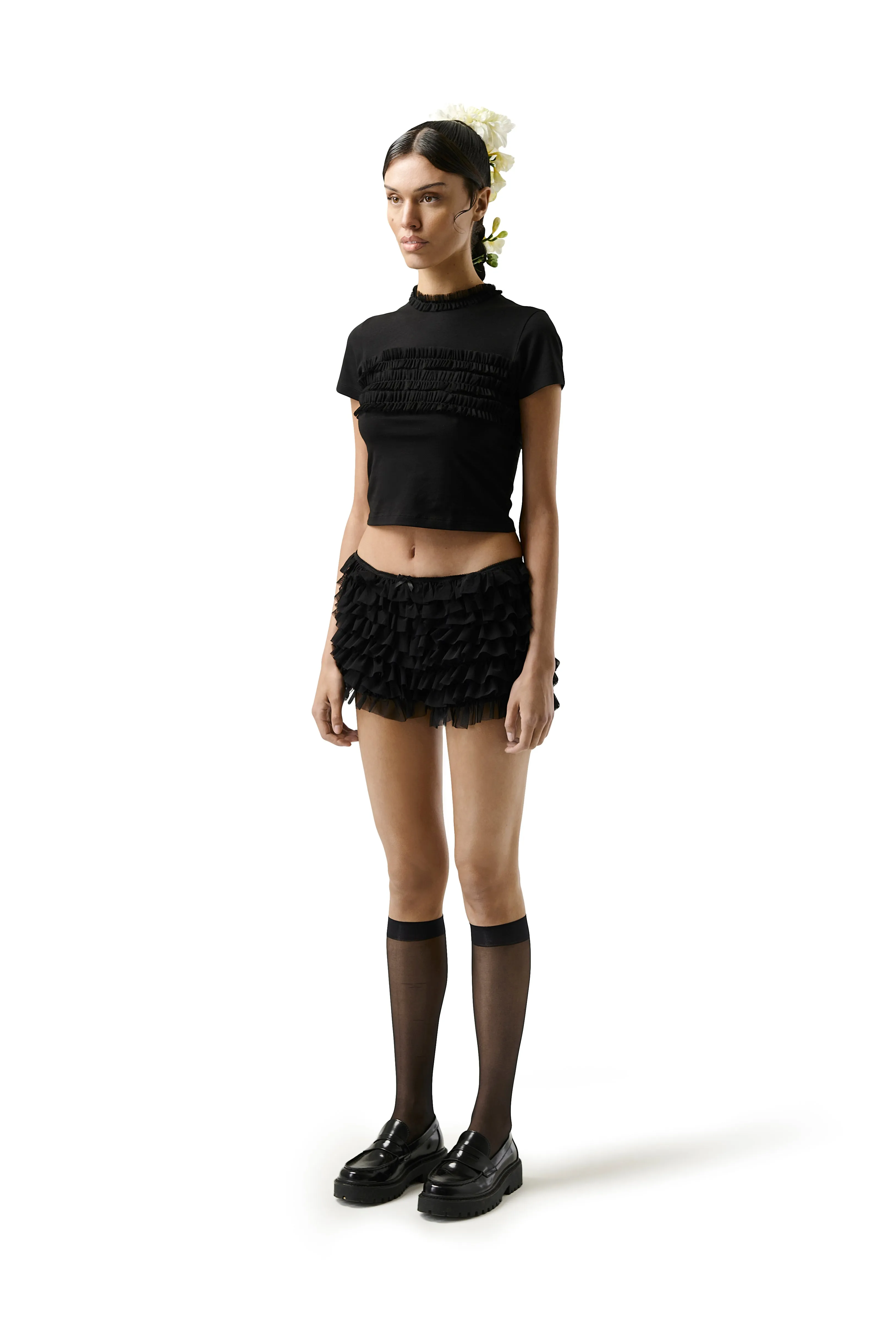 Dilly Frill Shorts in Black