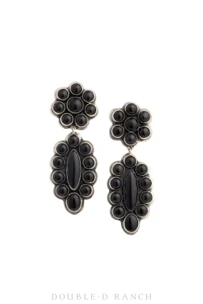 Earrings, Federico, Cluster, Onyx, Hallmark, Contemporary, 1549