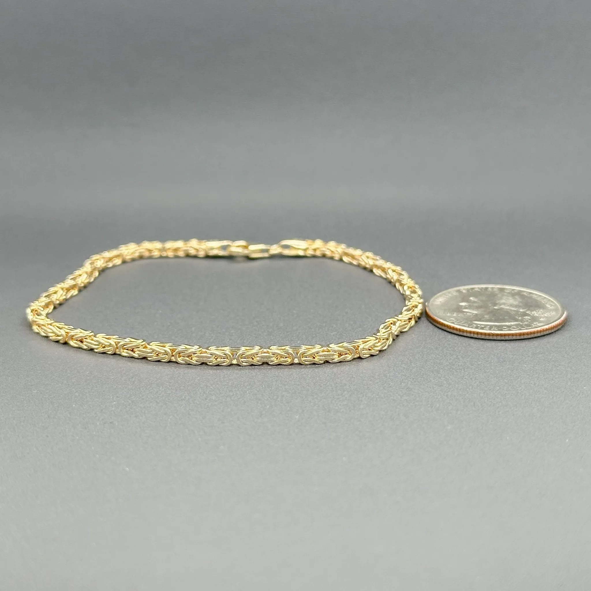 Estate 14K Y Gold 2.5mm Byzantine Chain Bracelet