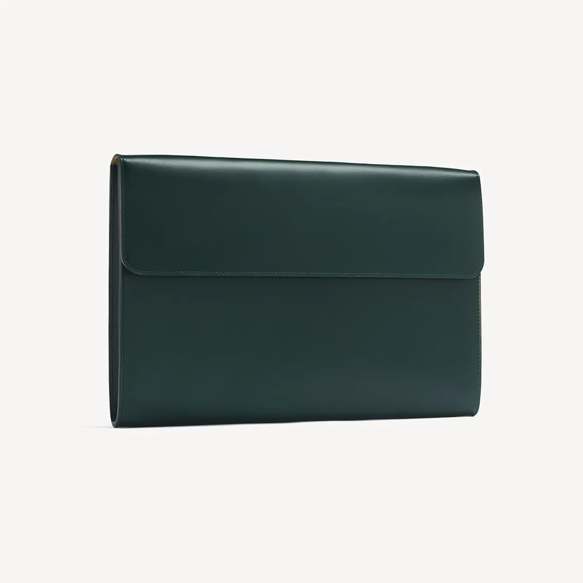 Eton Document Holder - Jaguar Green with Beige suede lining