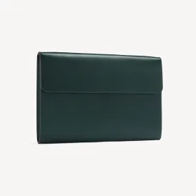 Eton Document Holder - Jaguar Green with Beige suede lining