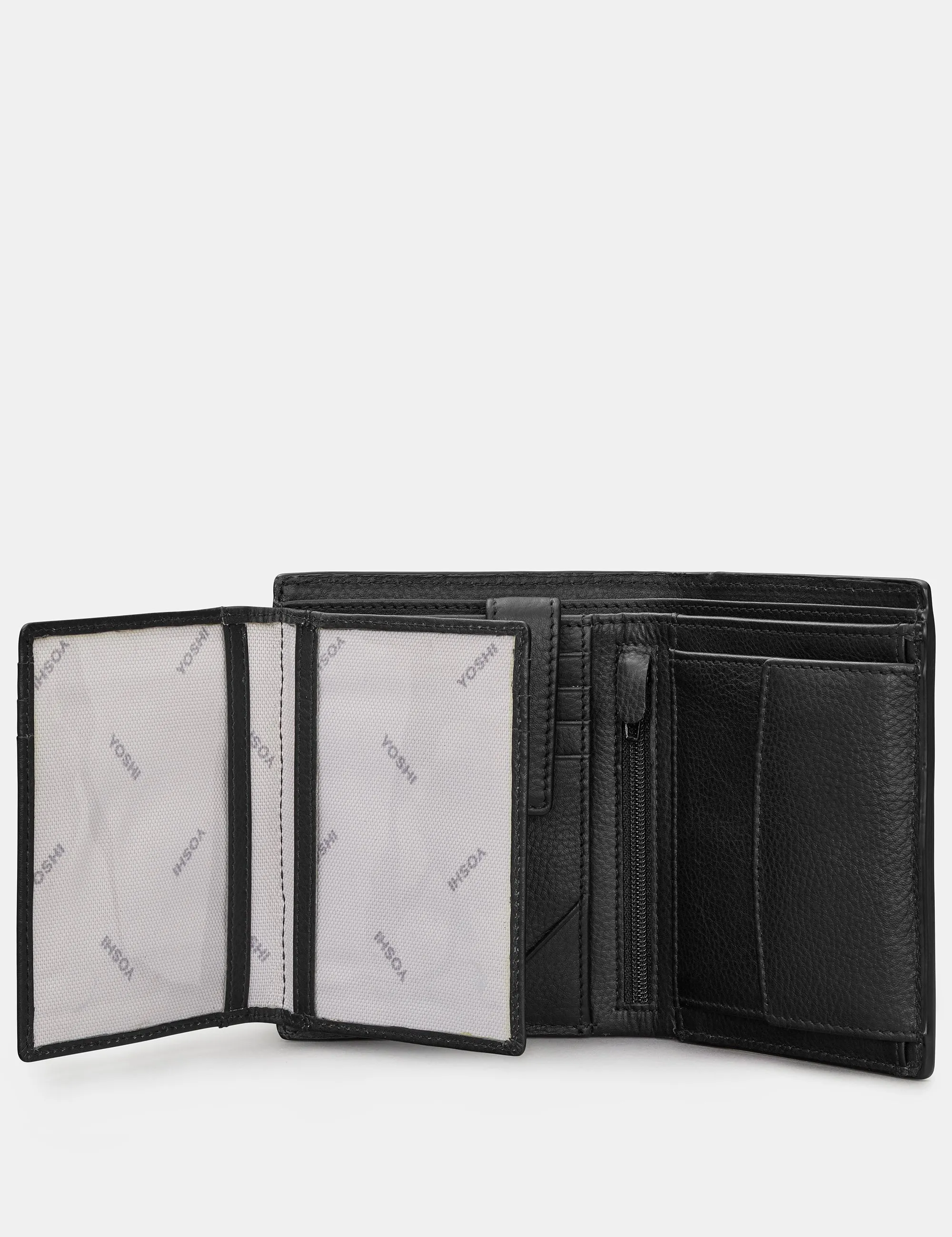 Extra Capacity Traditional Black Leather Wallet