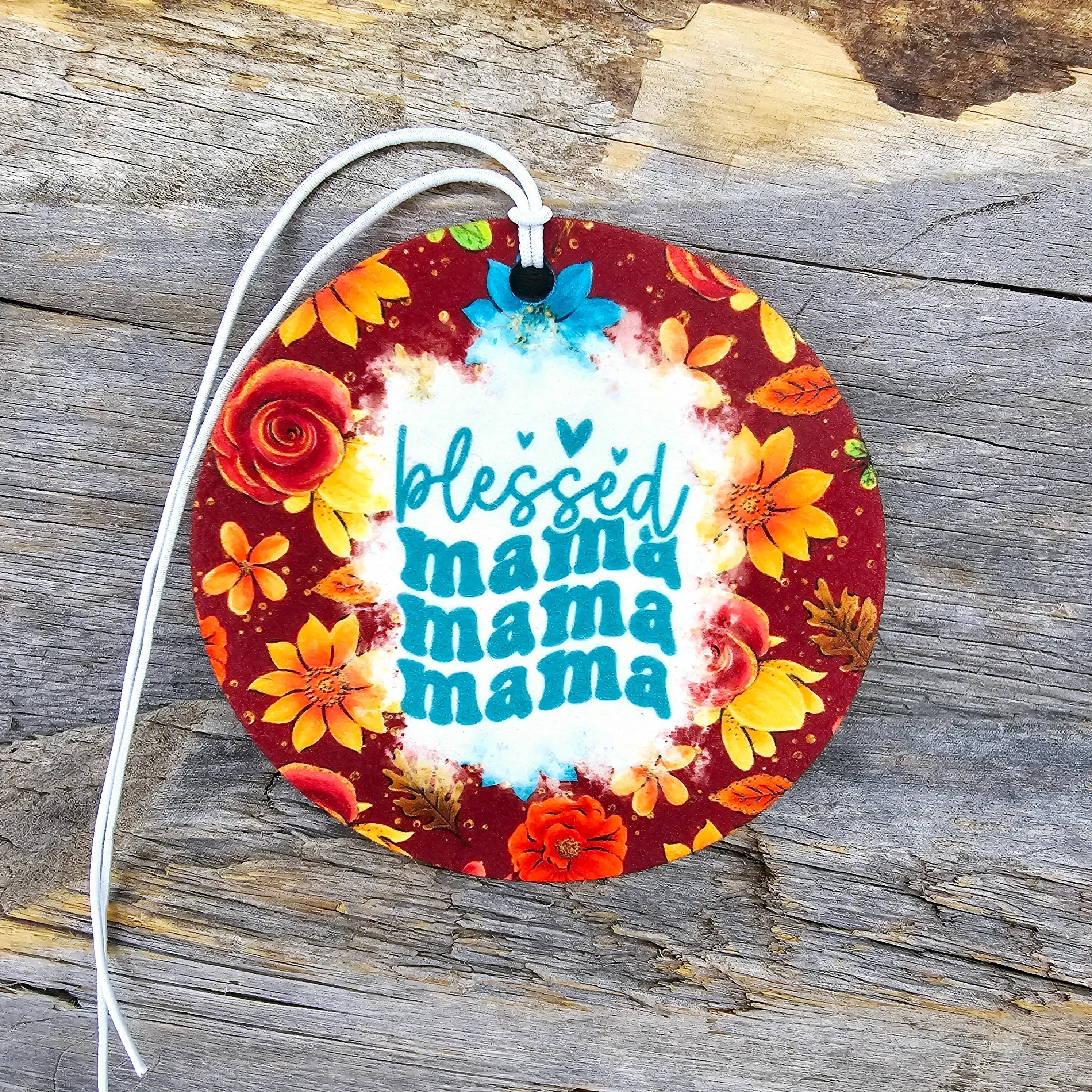 Fall Lover Blessed Mama Re-Scentable Car Freshener