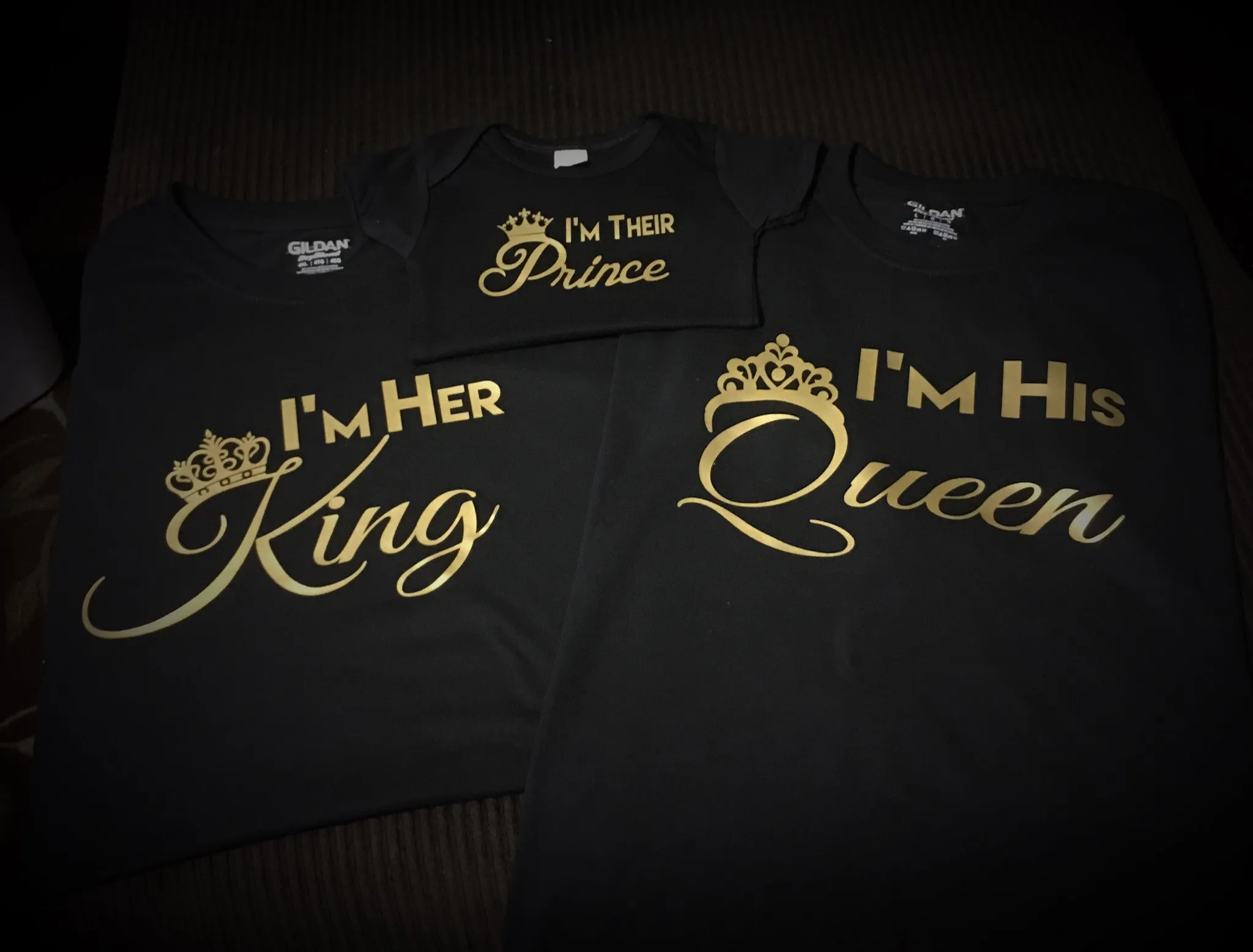 Family - King,Queen,Princess or Prince T-Shirt - Gold Graphics