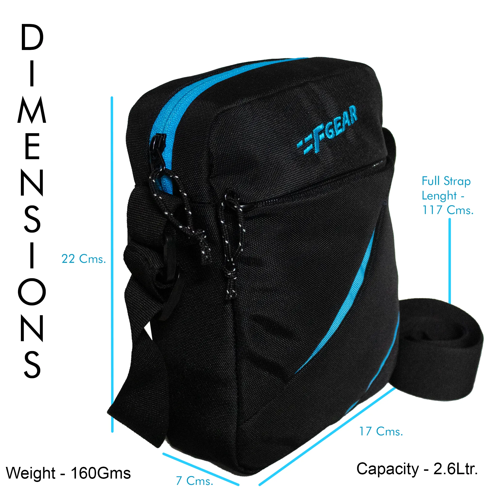 Fargo 2.6L Black Sling Bag