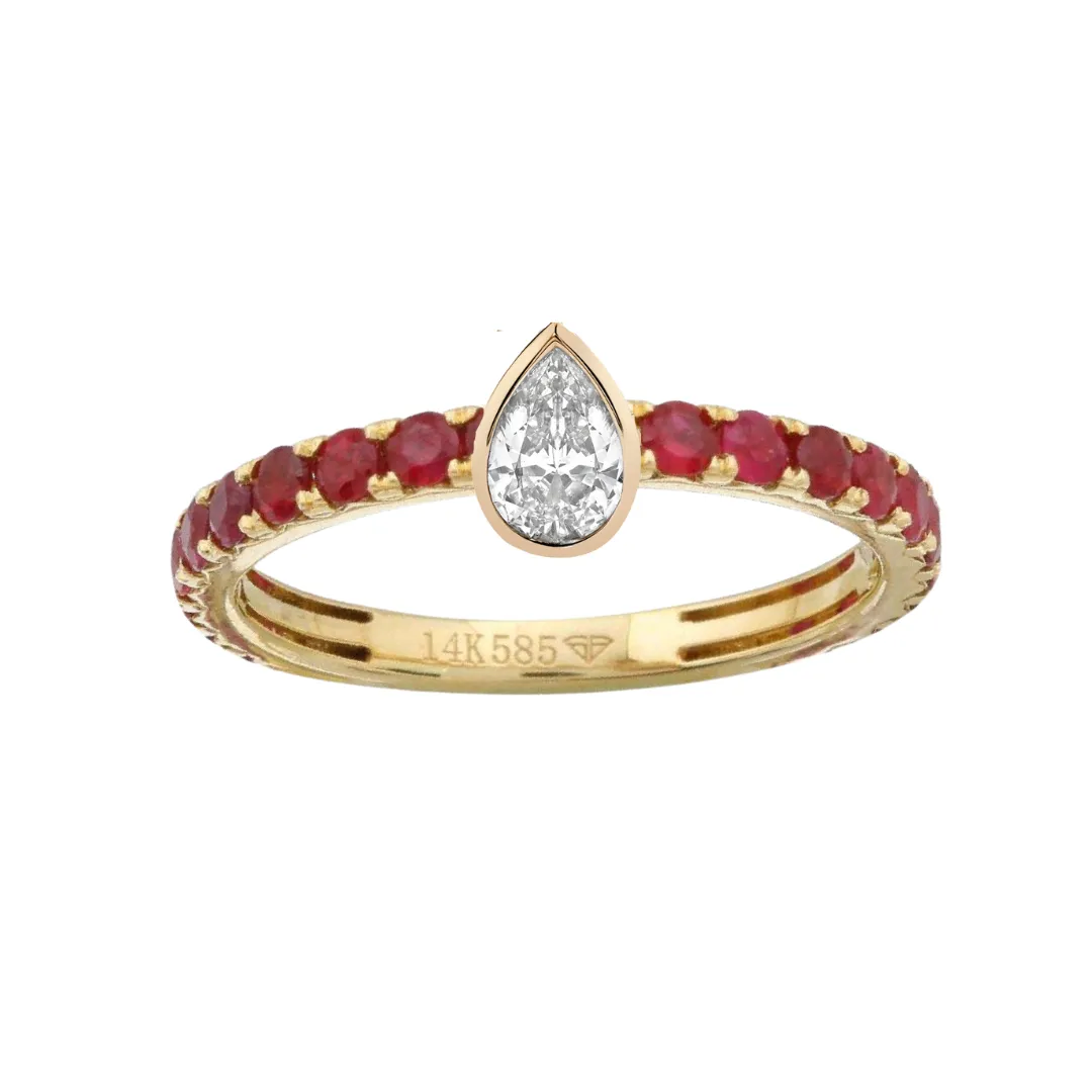 Gemstone Eternity with Diamond Bezel