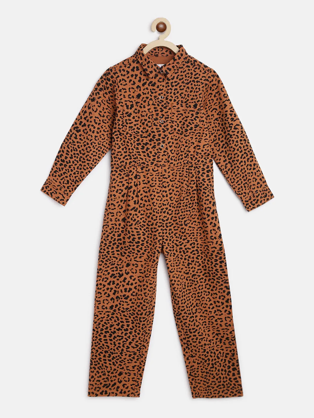 Girls Rust Printed Jump Suit