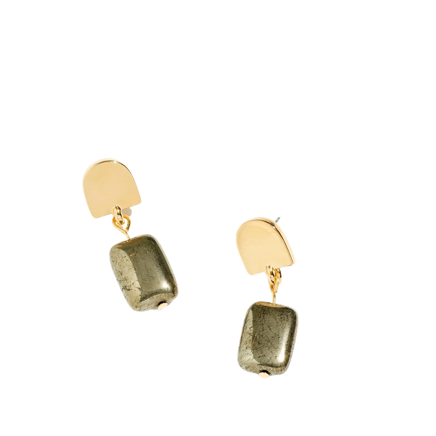 gold dome   pyrite earrings