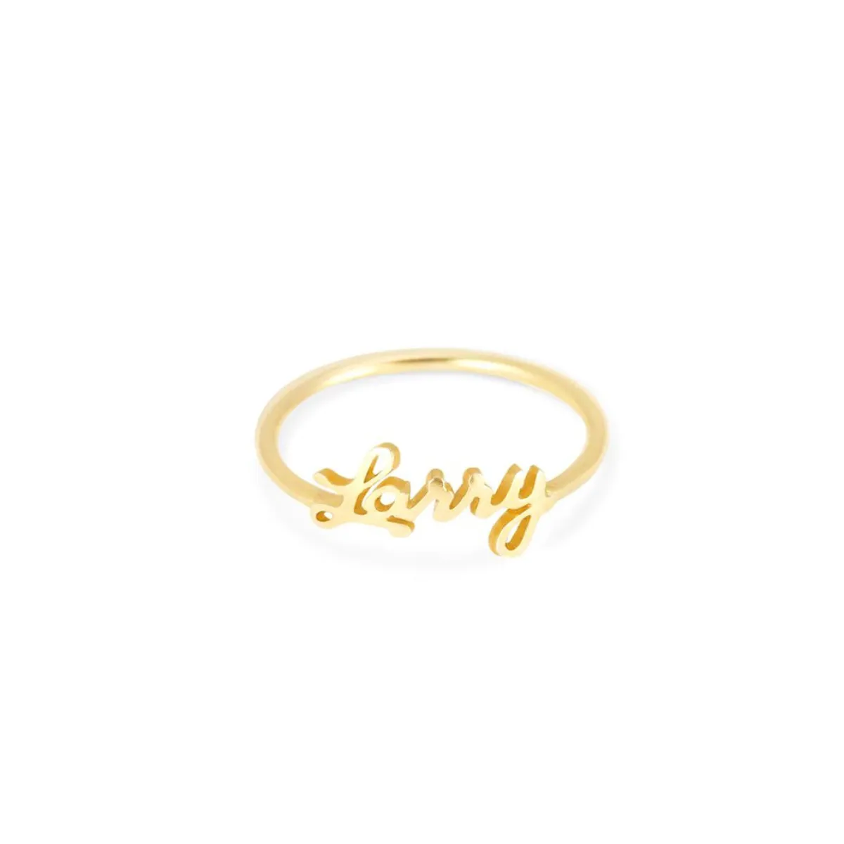 Gold Script Name Ring