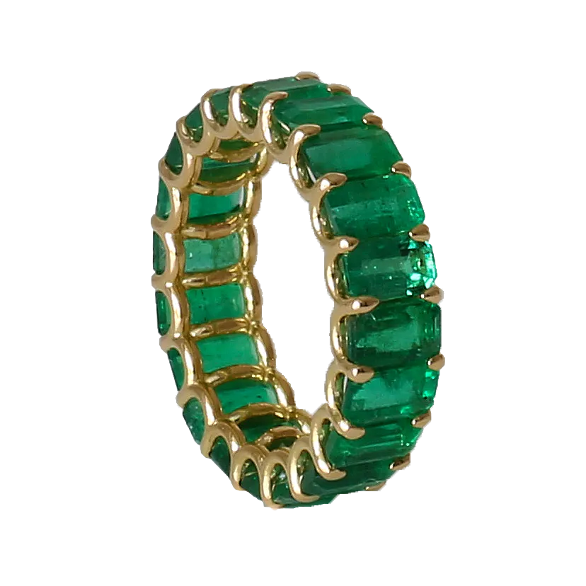 Green Emerald Eternity Band