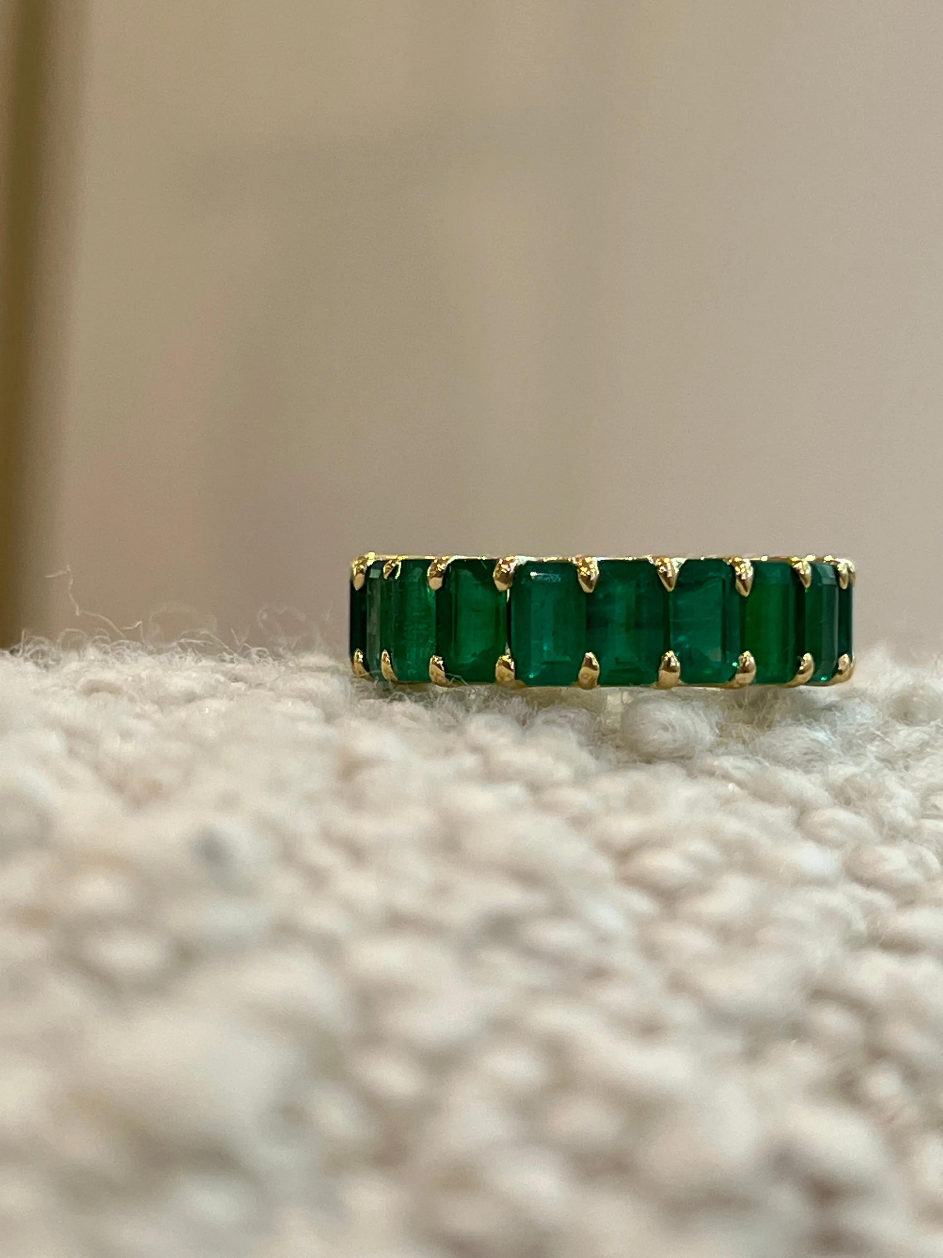 Green Emerald Eternity Band