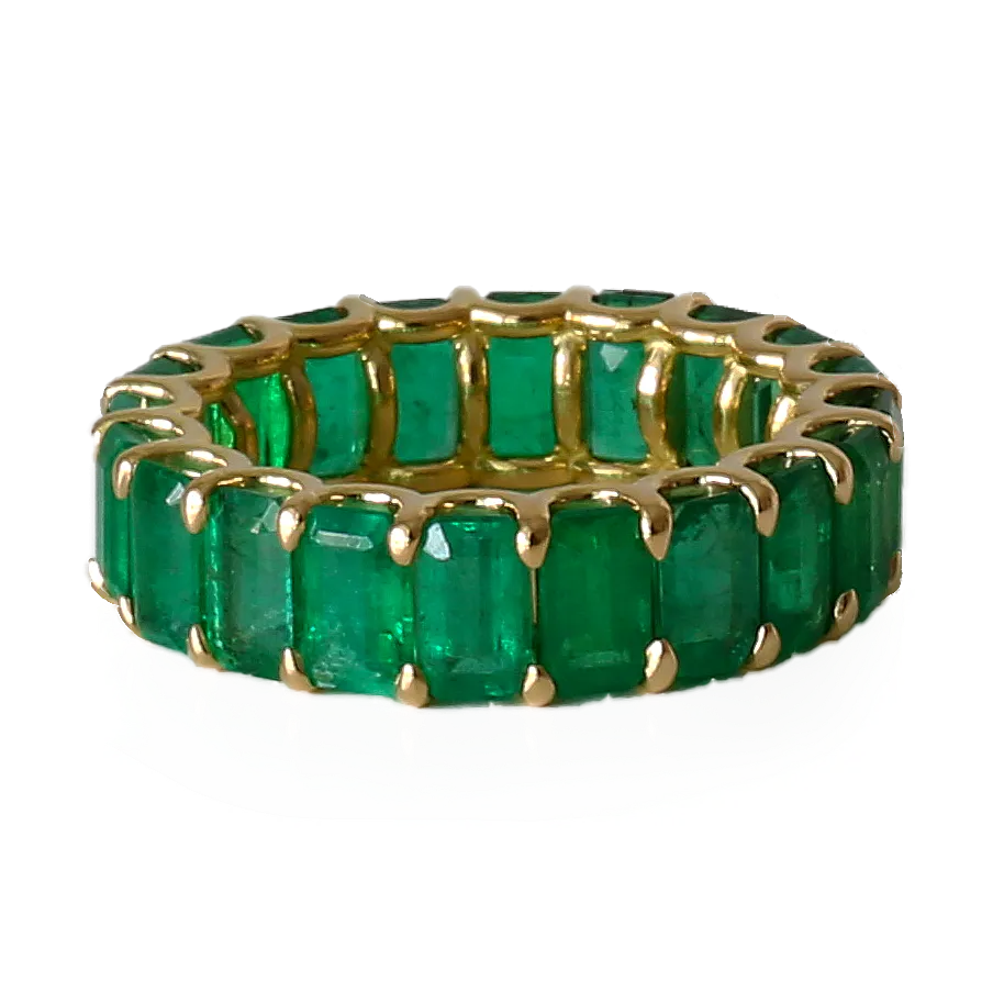 Green Emerald Eternity Band