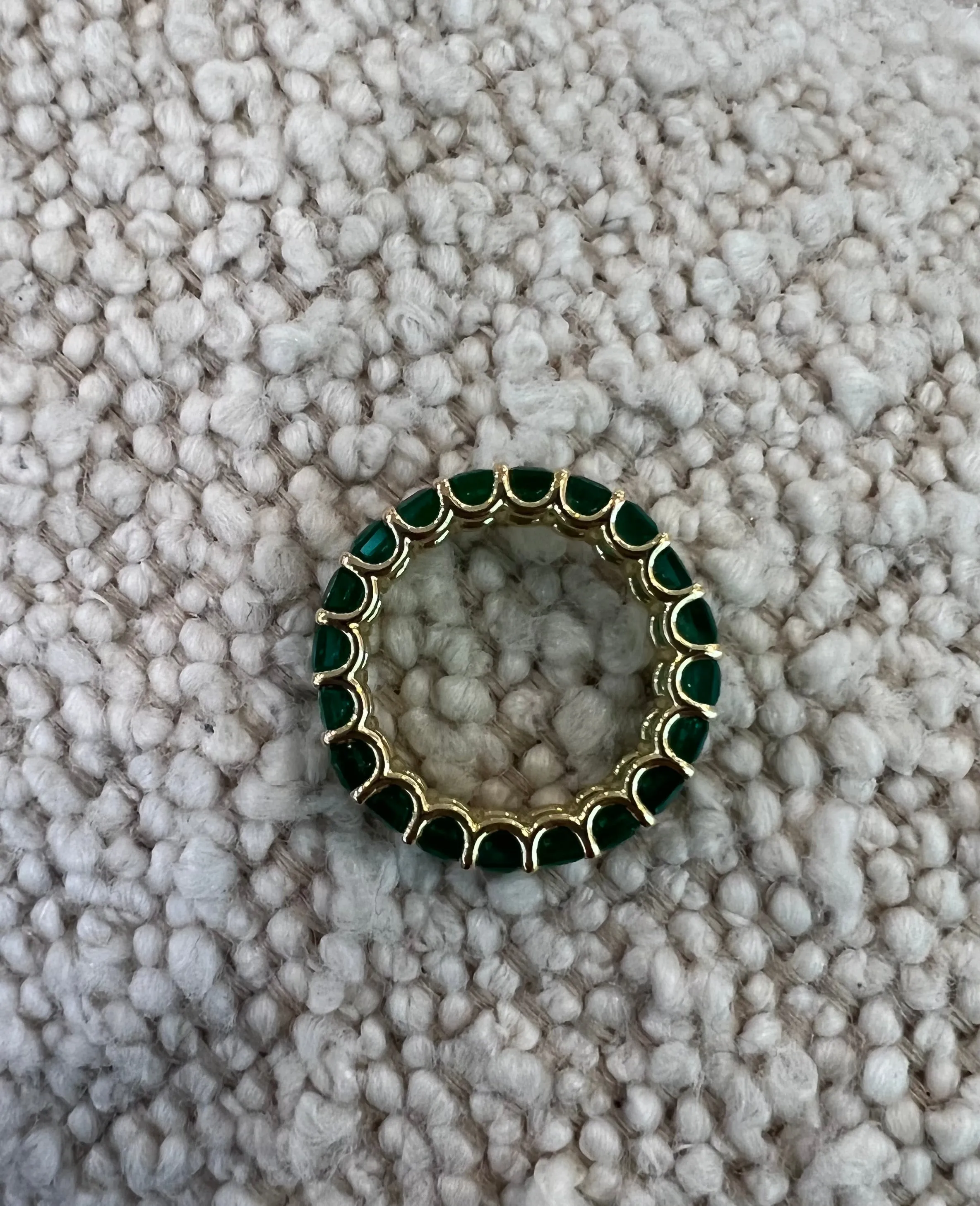 Green Emerald Eternity Band