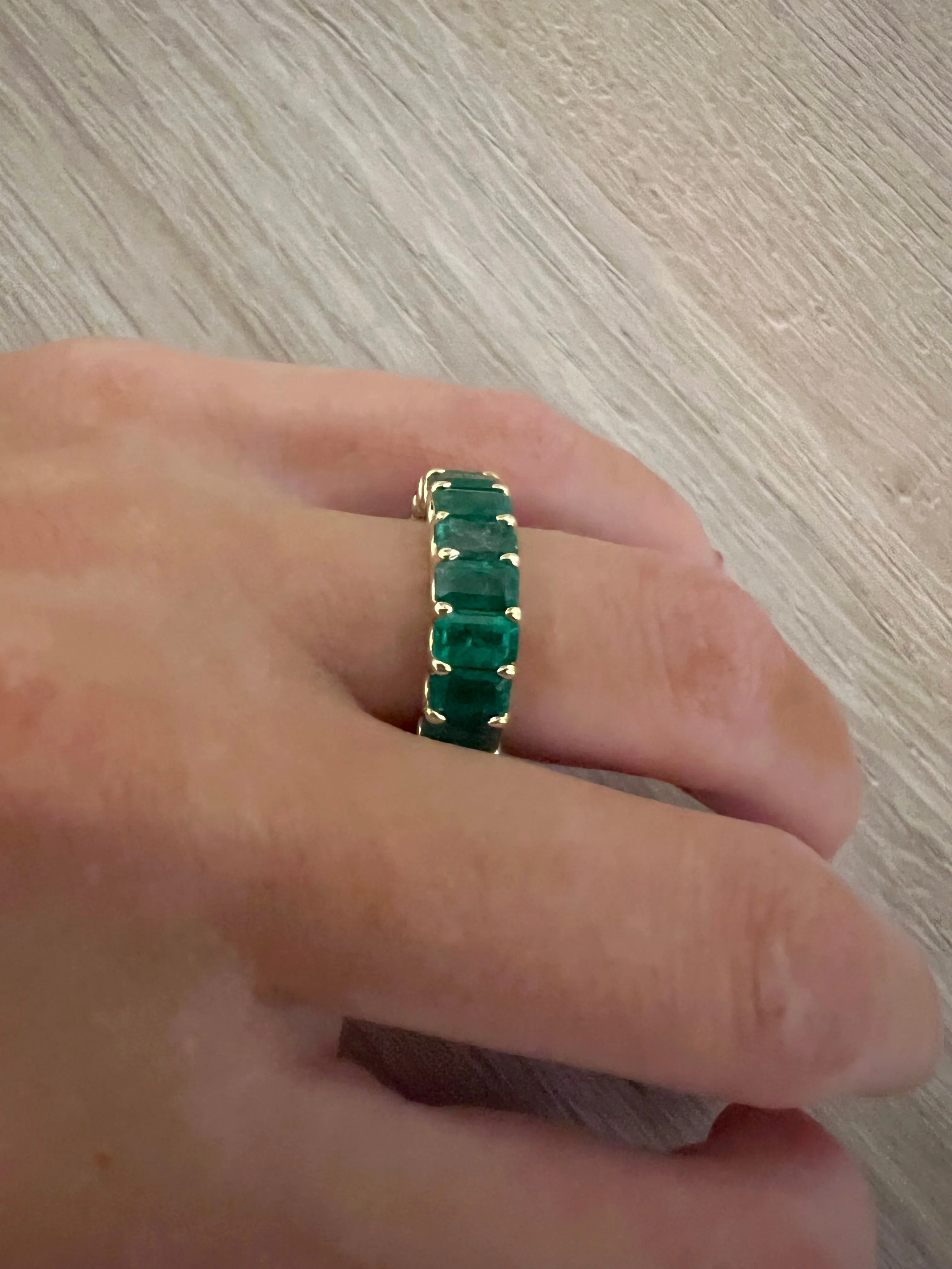 Green Emerald Eternity Band