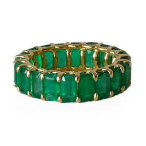 Green Emerald Eternity Band