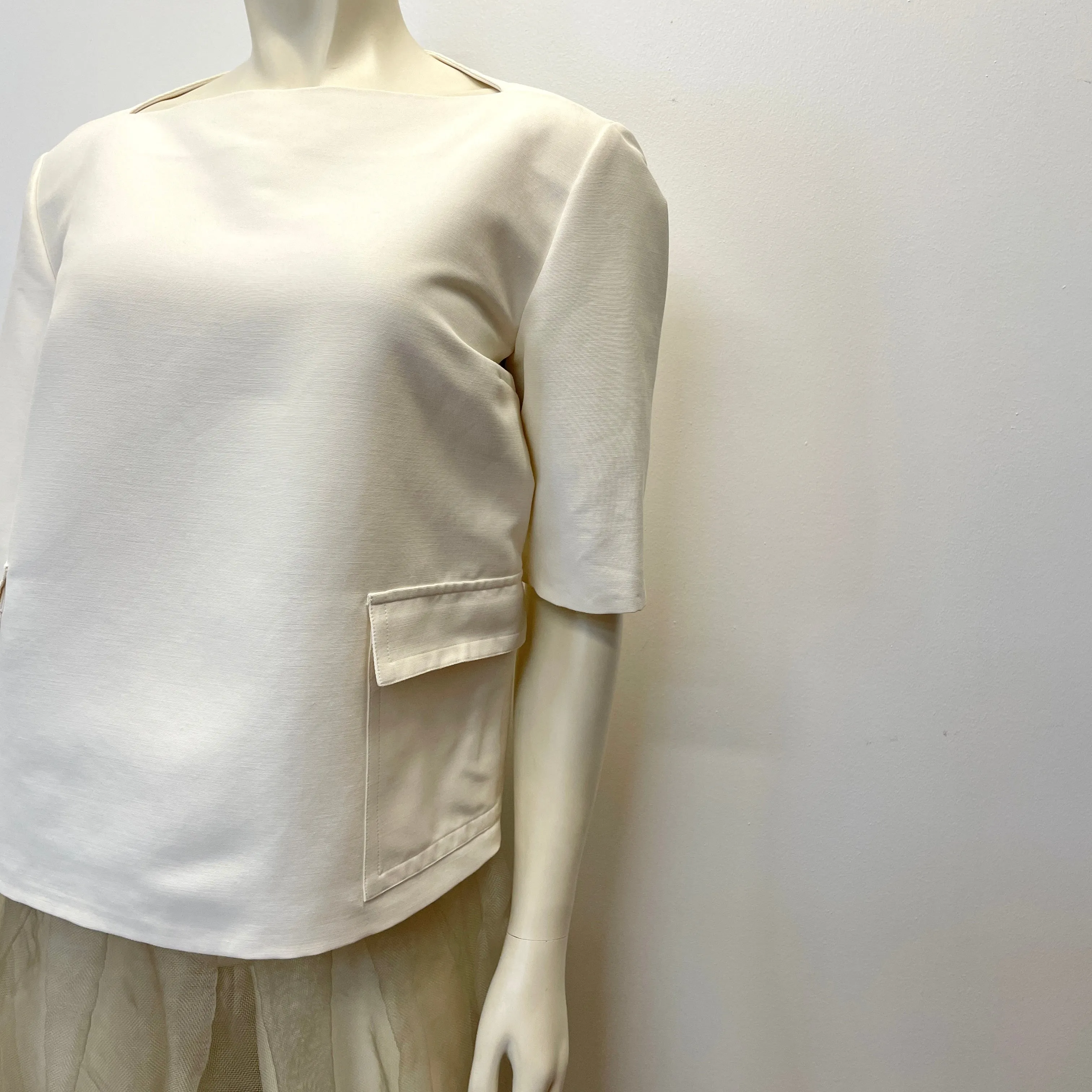 Gucci Vintage Designer Boat Neck Structured Top Made in Italy