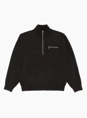 Half Zip Mock Neck Sweater Black