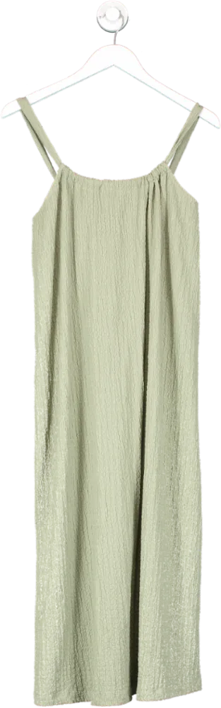 H&M Green Texured Jersey Dress - Sage Green UK XS