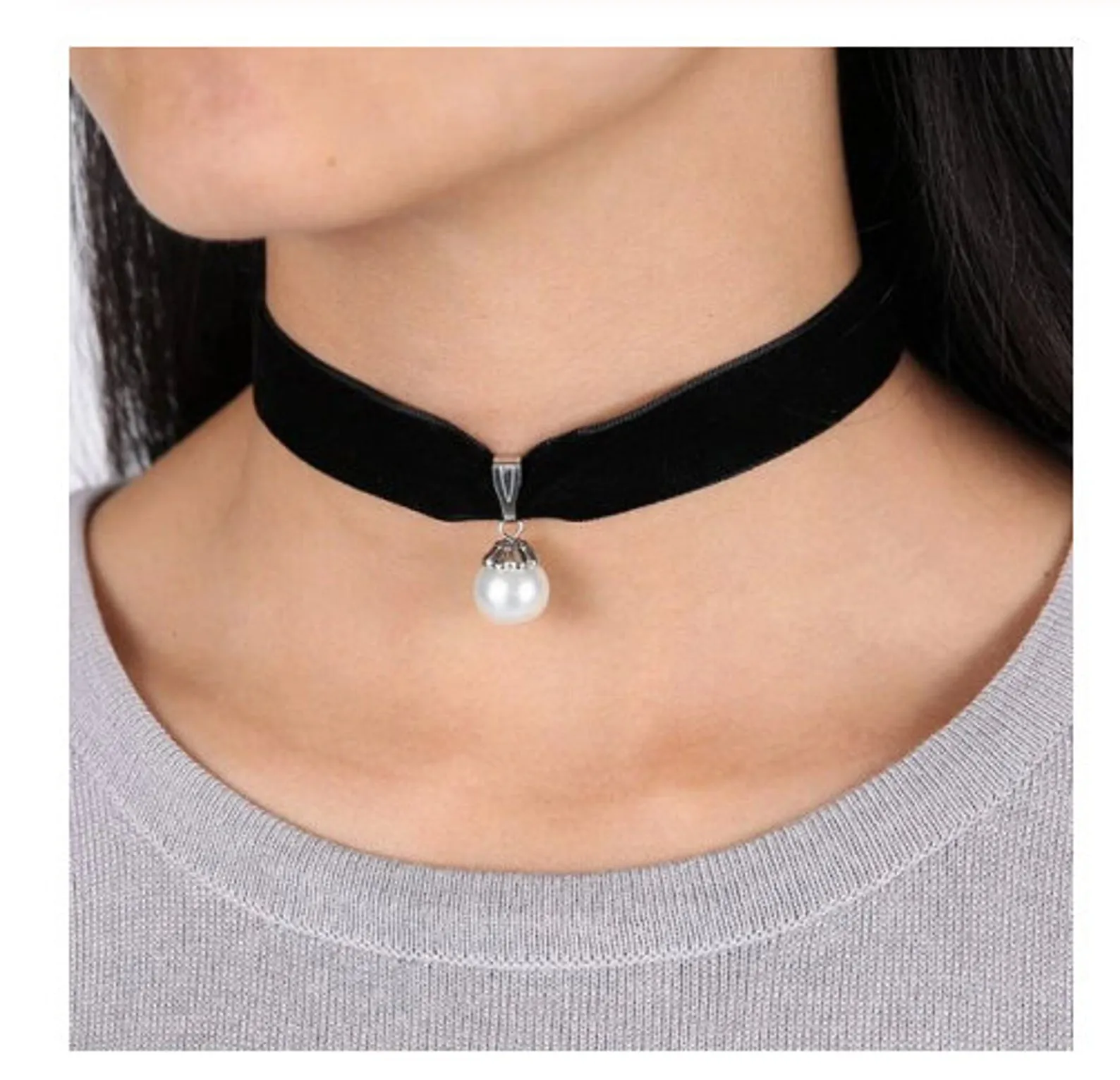 Handmade Velvet Lace Vintage Choker Necklace For Women Collar Torques Neck Jewelry Black Boho Stretch Yin Yang Charm Gothic Punk