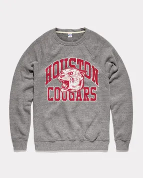 Houston Cougars Mascot Arch Grey Crewneck