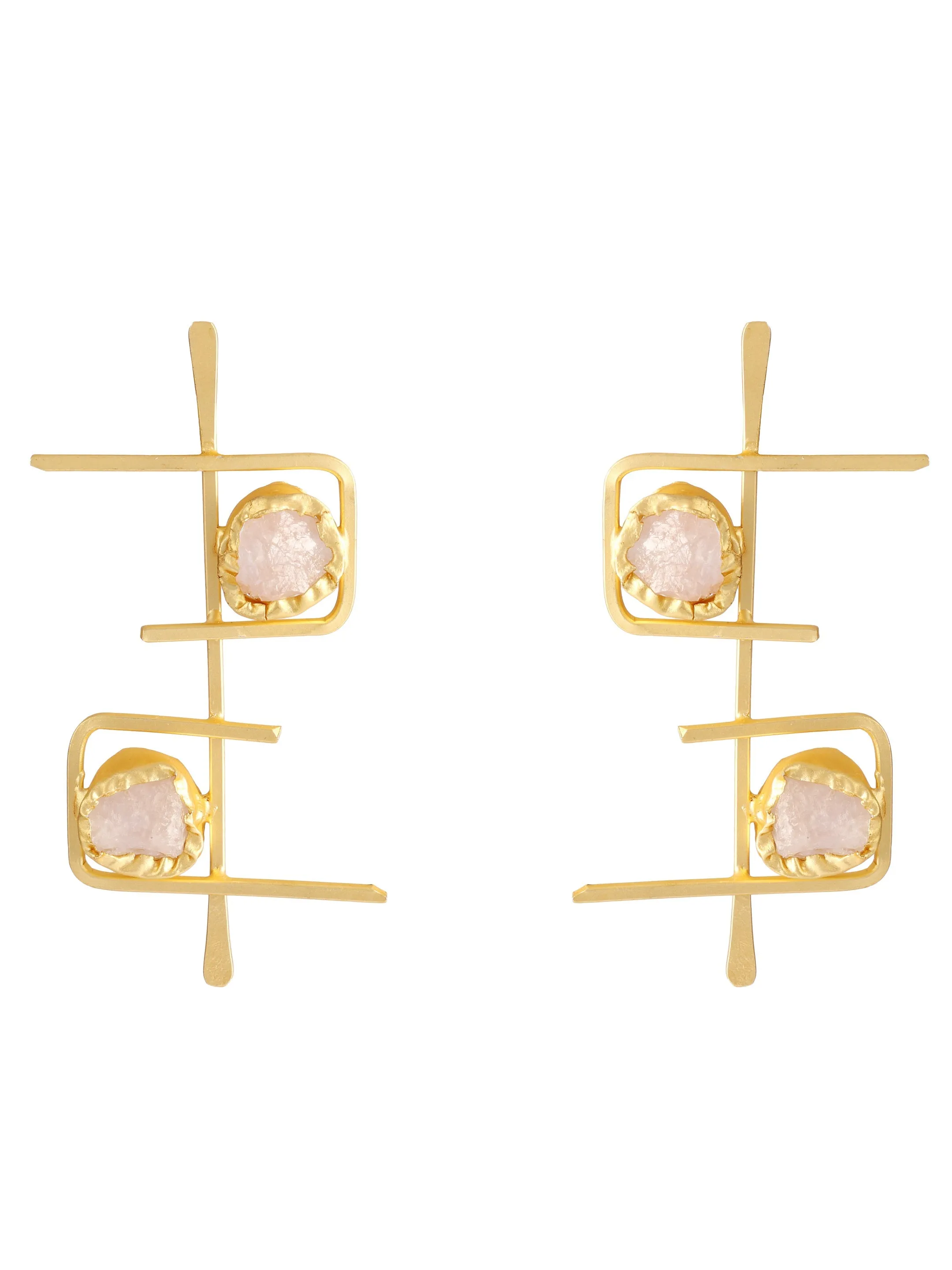 Ishin Gold Plated Fancy Stone Stud