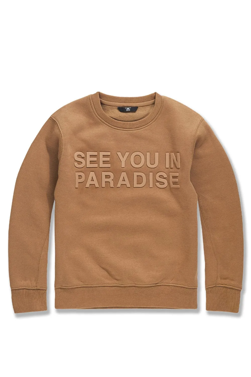 Kids Paradise Tonal Crewneck Sweatshirt (Mocha)