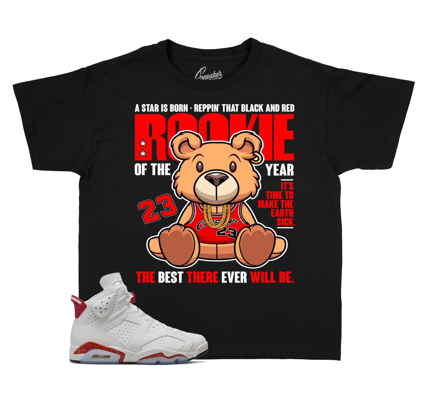 Kids - Red Cement 6 Rookie Bear Shirt