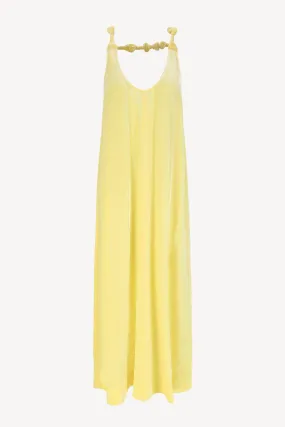 Kleid Velvet Strap in Yellow Pear