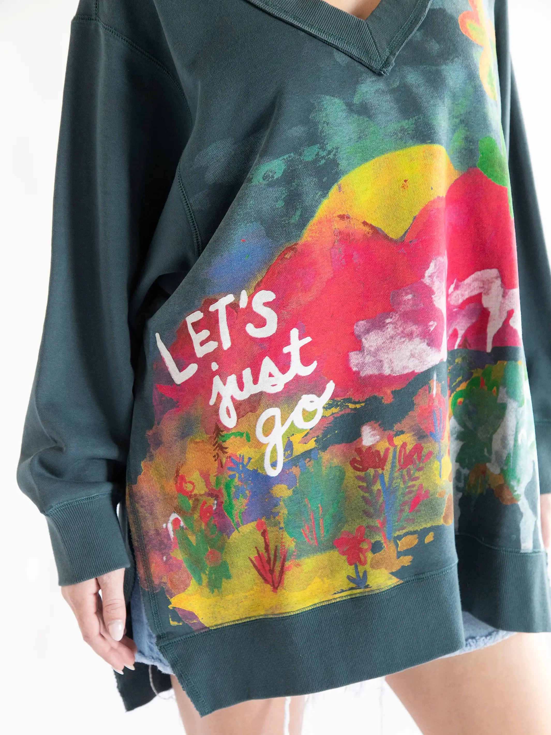 Life Is A Canvas Sweatshirt - Let's Just Go Slate