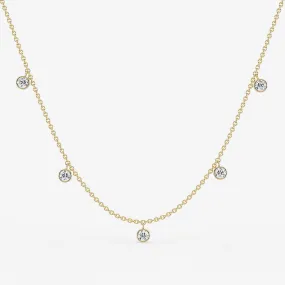 Luna Dangling Necklace 18K Yellow Gold