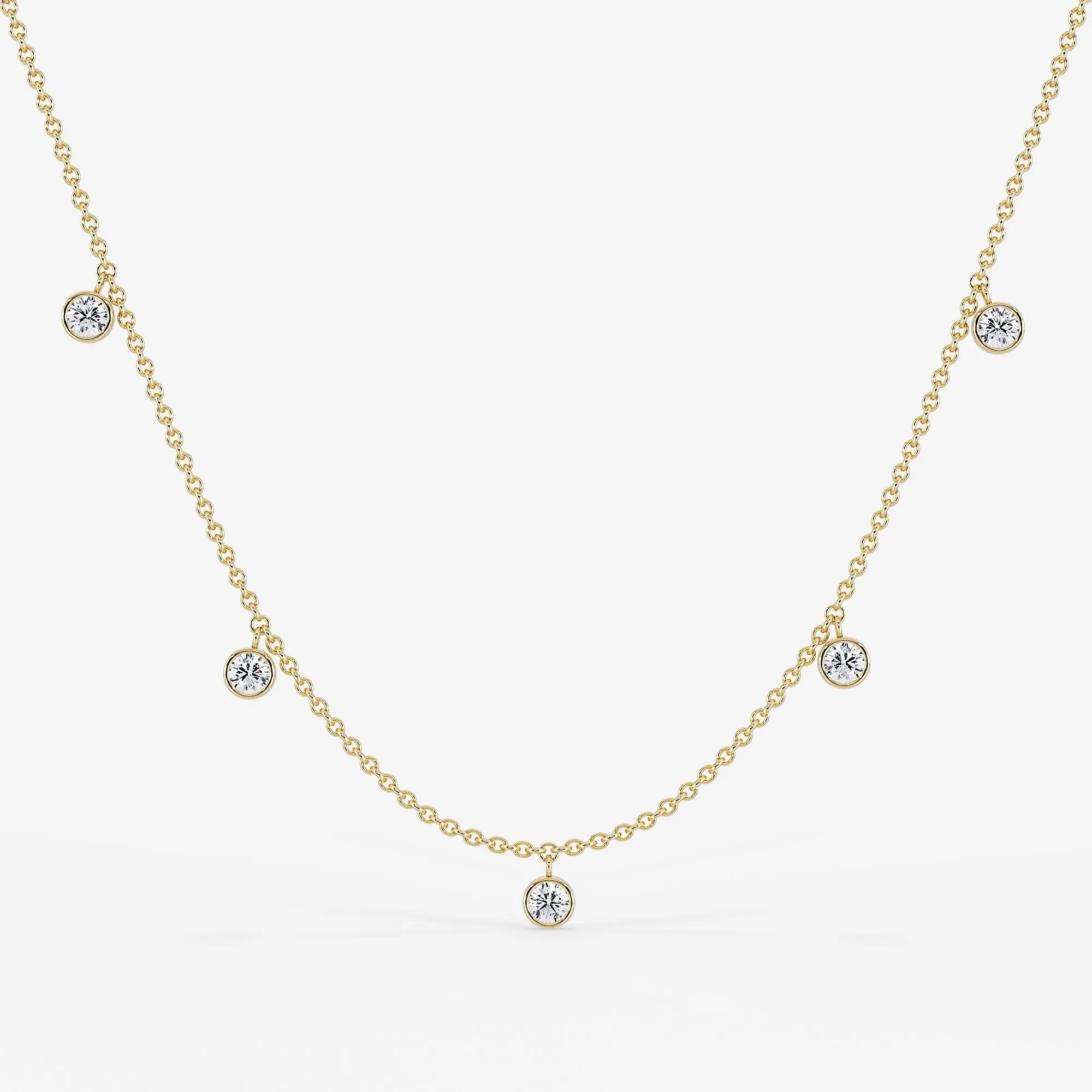 Luna Dangling Necklace 18K Yellow Gold