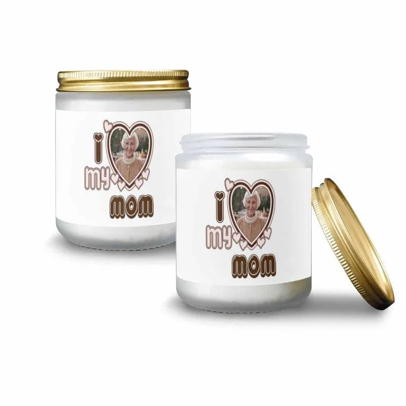 Made in USA Custom Photo I Love My Mom Candles Customize Your Own Photo Candle