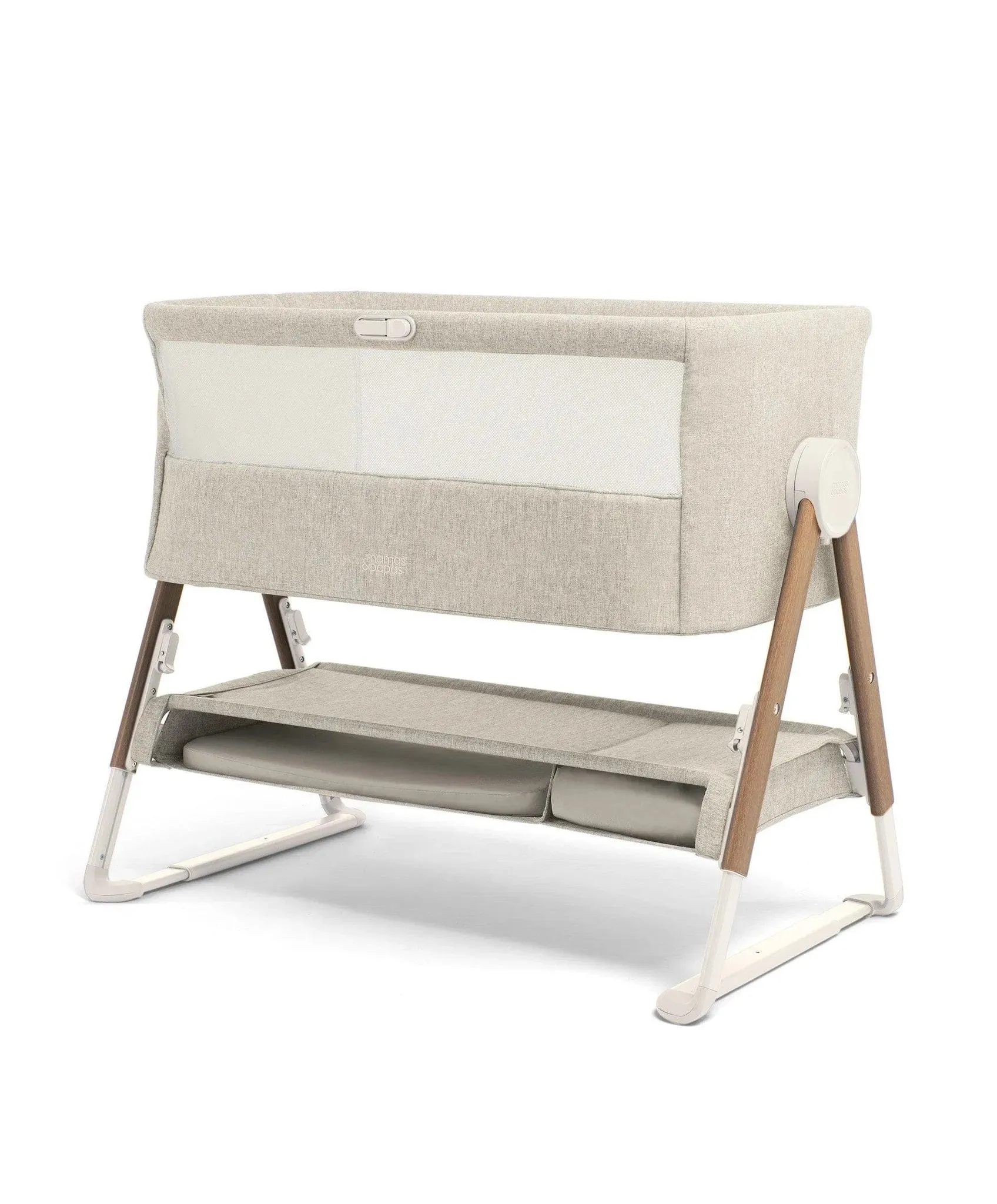 Mamas & Papas Lua Bedside Crib Bundle - Beige / Oatmeal