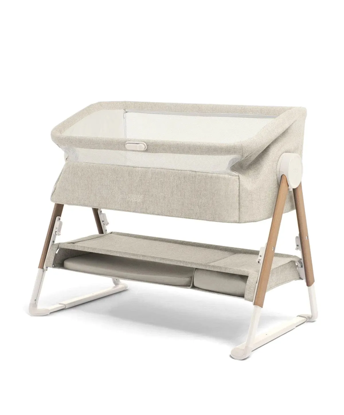 Mamas & Papas Lua Bedside Crib Bundle - Beige / Oatmeal