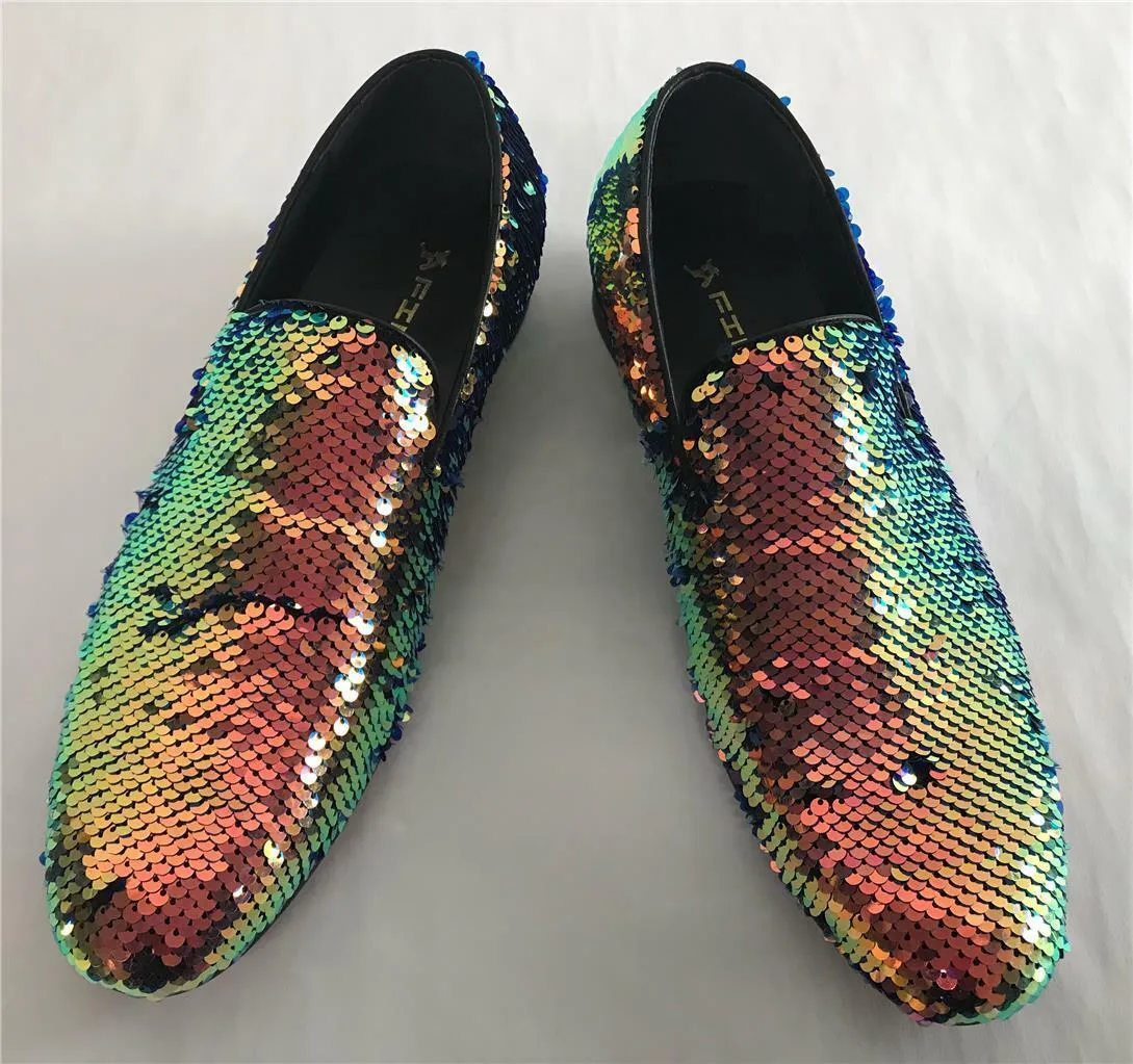 Men's Fiesso by Aurelio Garcia Multicolor Sequins Formal Dress Shoes FI 7268