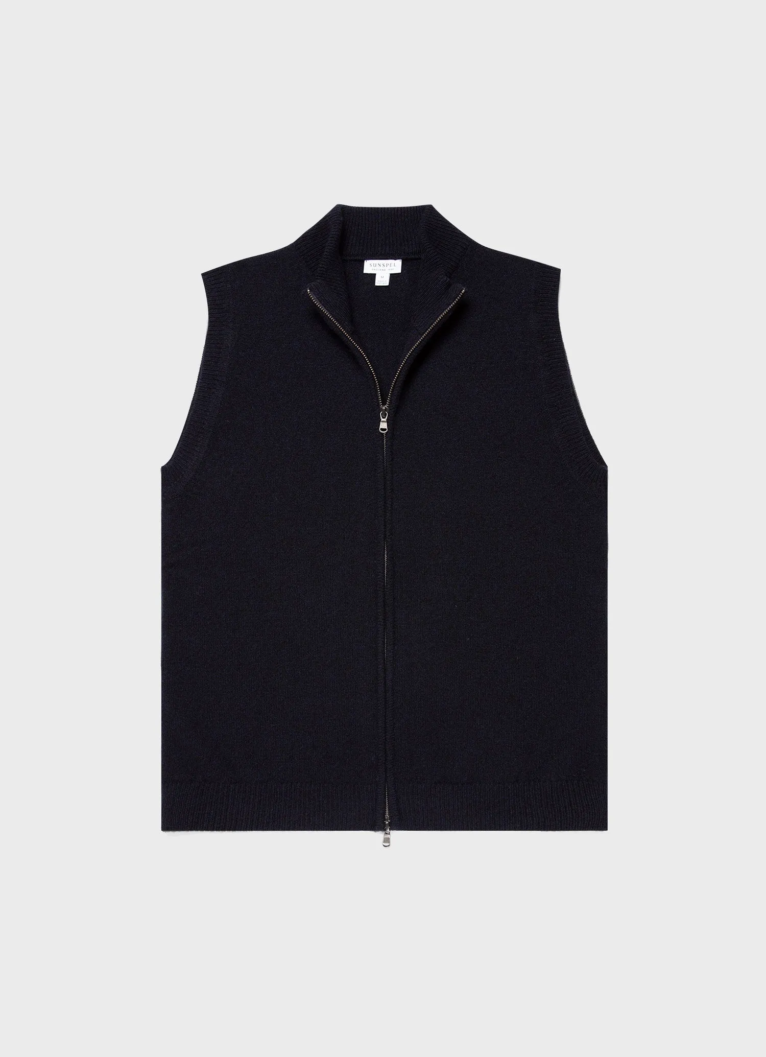 Men's Lambswool Gilet in Dark Navy Mouline