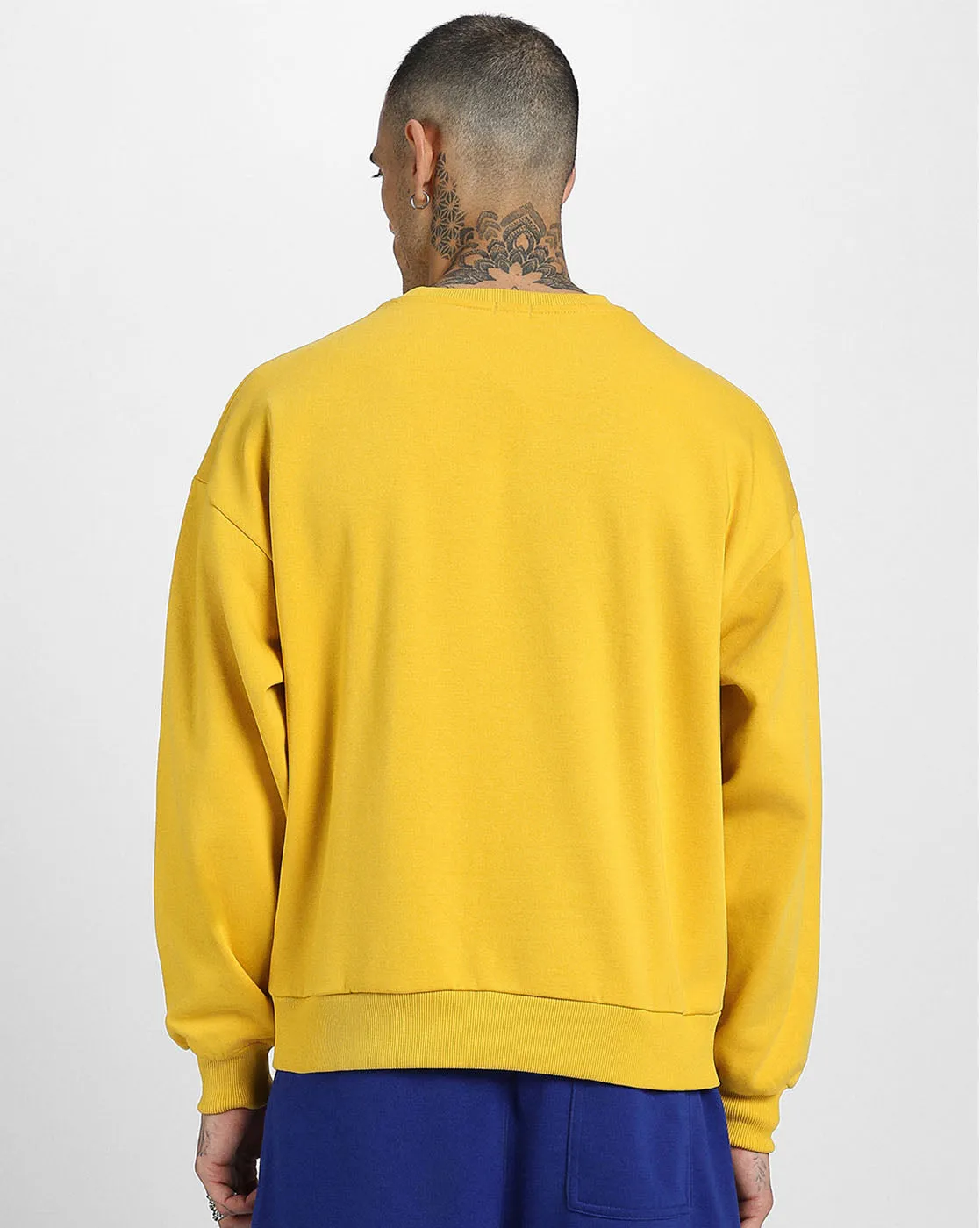 Mustard Plain Oversized Sweatshirt