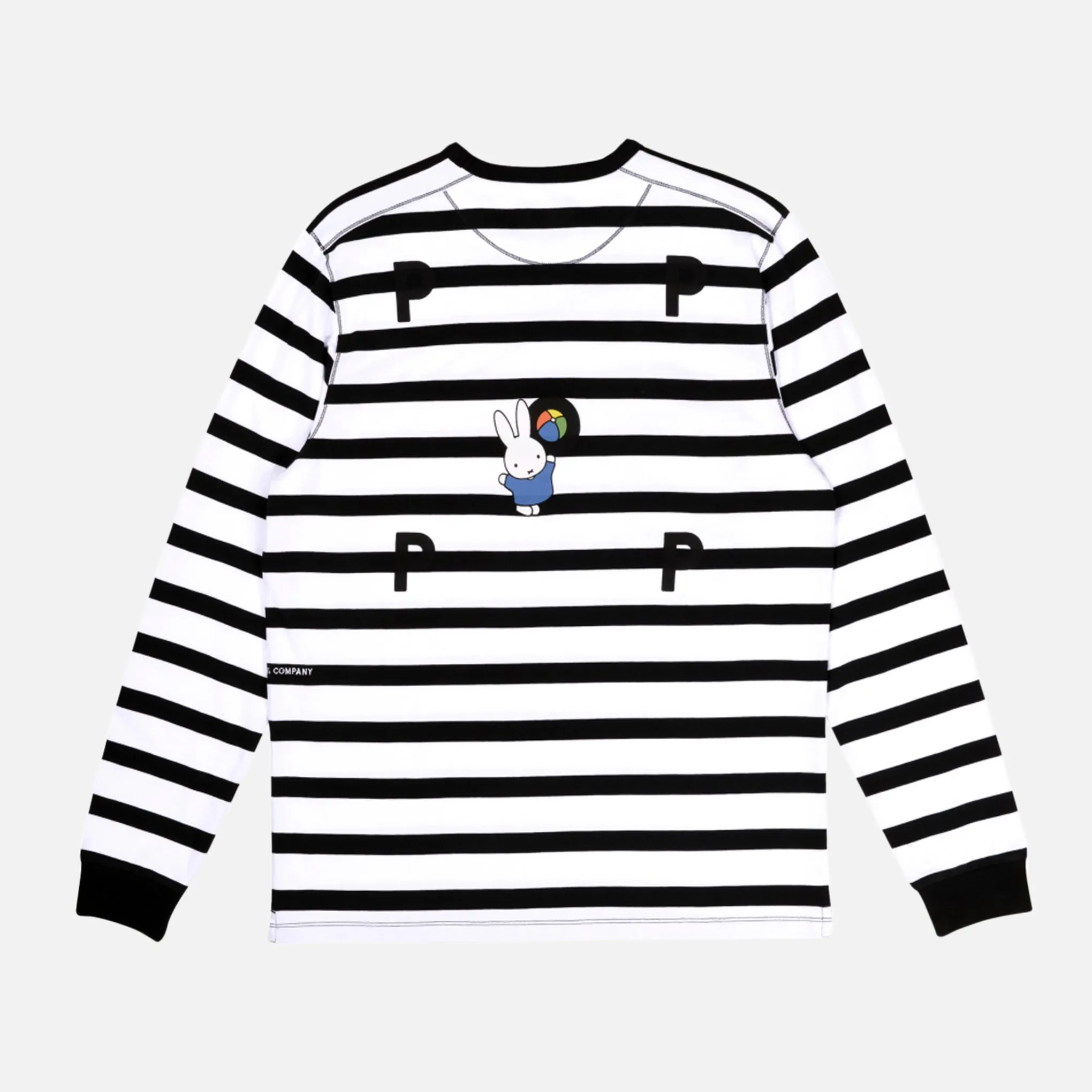 Pop   Miffy Striped Longsleeve T-shirt - White / Black