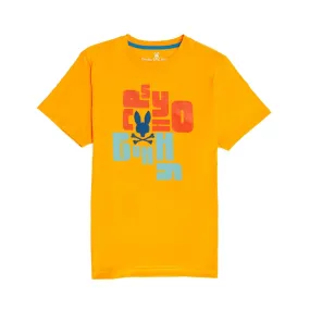 Psycho Bunny Kids Lyons Flocking Graphic Tee - Saffron